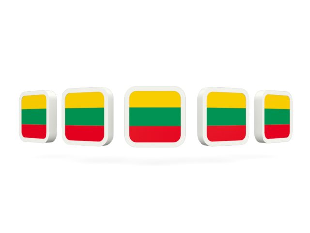 Five square icons. Download flag icon of Lithuania at PNG format