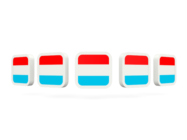 Five square icons. Download flag icon of Luxembourg at PNG format