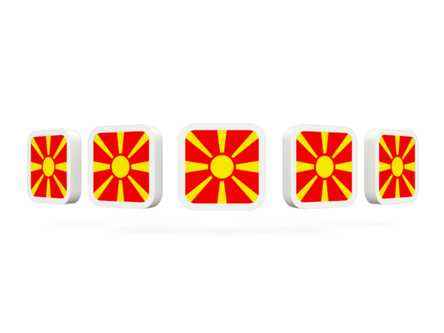 Five square icons. Download flag icon of Macedonia at PNG format