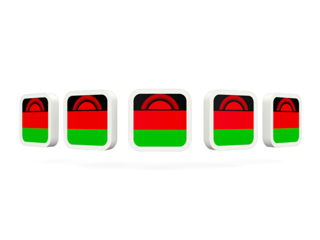 Five square icons. Download flag icon of Malawi at PNG format