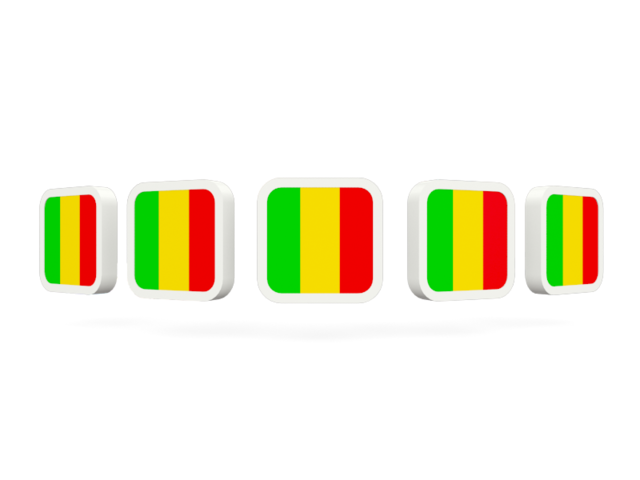 Five square icons. Download flag icon of Mali at PNG format