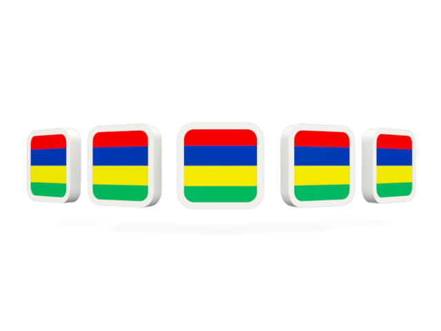 Five square icons. Download flag icon of Mauritius at PNG format