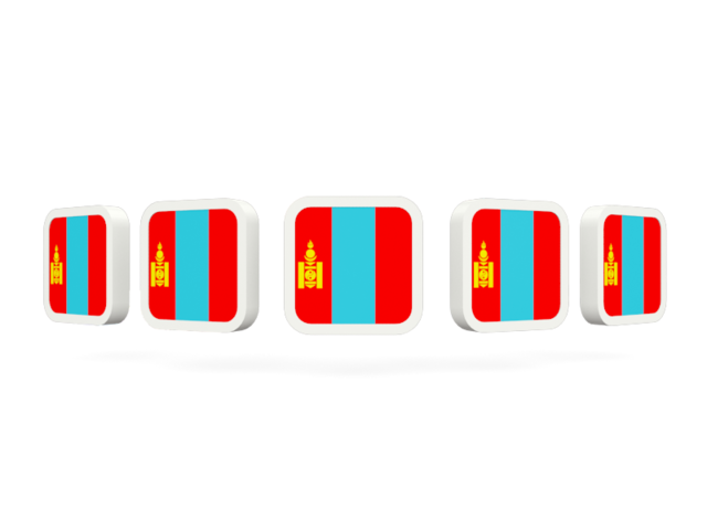 Five square icons. Download flag icon of Mongolia at PNG format