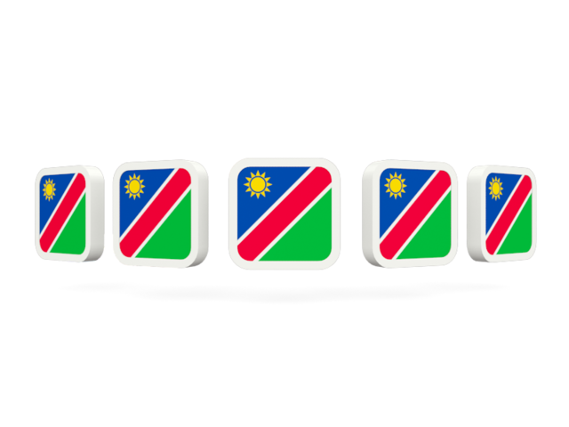Five square icons. Download flag icon of Namibia at PNG format