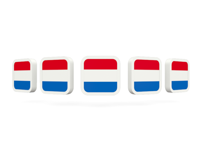 Five square icons. Download flag icon of Netherlands at PNG format