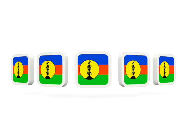 Five square icons. Download flag icon of New Caledonia at PNG format