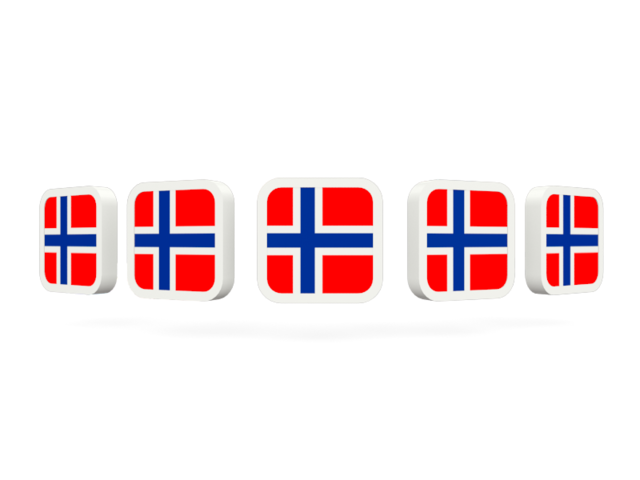 Five square icons. Download flag icon of Norway at PNG format