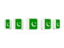 Pakistan. Five square icons. Download icon.