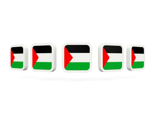 Five square icons. Download flag icon of Palestinian territories at PNG format