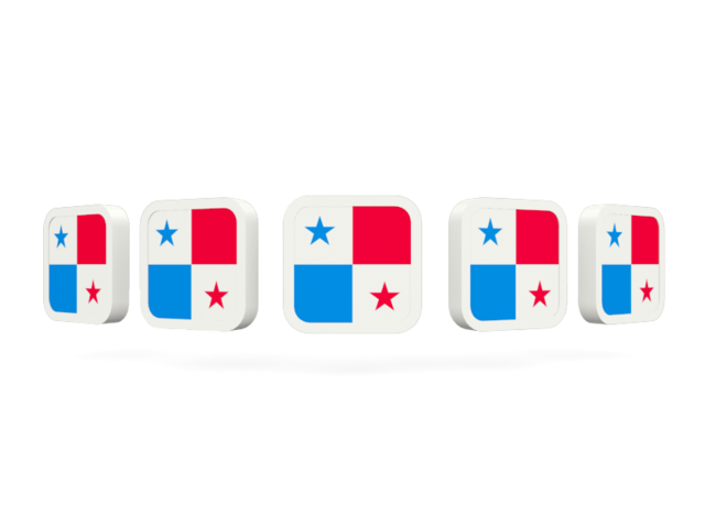 Five square icons. Download flag icon of Panama at PNG format