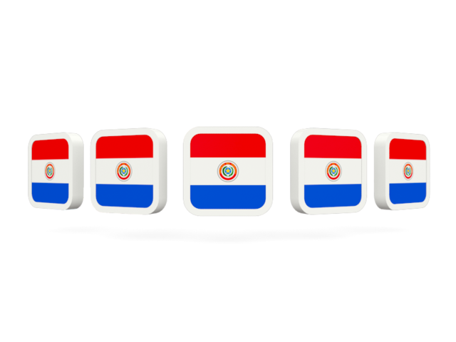 Five square icons. Download flag icon of Paraguay at PNG format