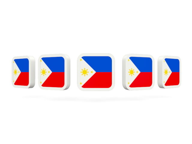 Five square icons. Download flag icon of Philippines at PNG format