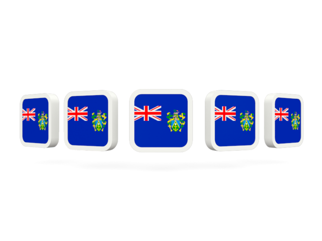 Five square icons. Download flag icon of Pitcairn Islands at PNG format
