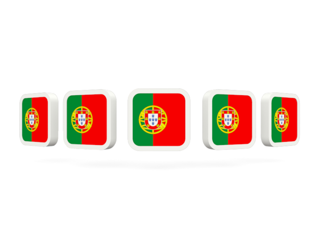 Five square icons. Download flag icon of Portugal at PNG format