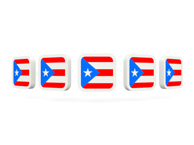 Five square icons. Download flag icon of Puerto Rico at PNG format