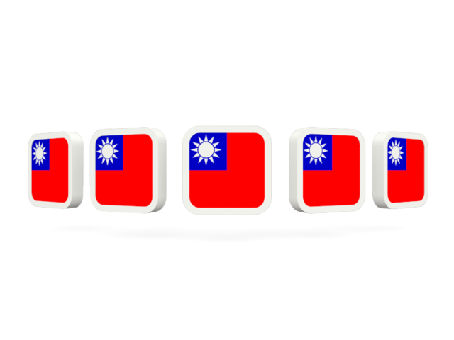 Five square icons. Download flag icon of Taiwan at PNG format