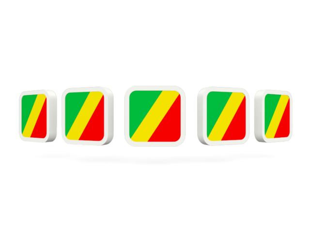 Five square icons. Download flag icon of Republic of the Congo at PNG format