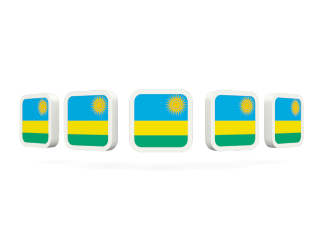 Five square icons. Download flag icon of Rwanda at PNG format