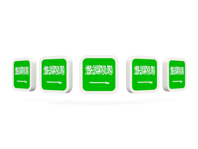 Five square icons. Download flag icon of Saudi Arabia at PNG format