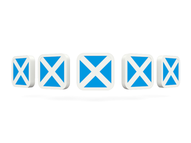 Пять квадратных иконок. Скачать флаг. Шотландия