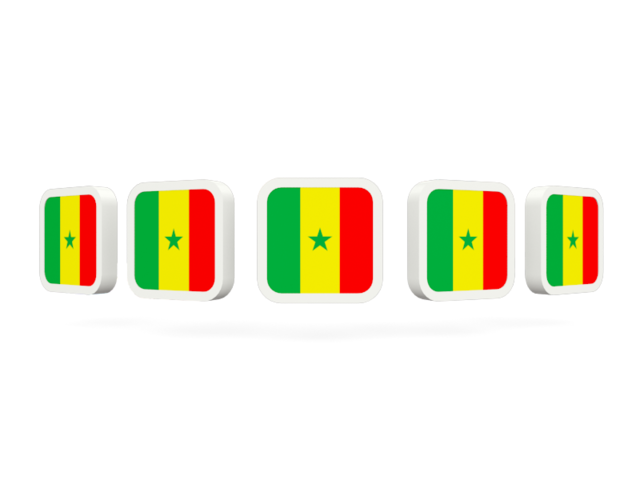 Five square icons. Download flag icon of Senegal at PNG format