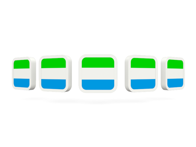 Five square icons. Download flag icon of Sierra Leone at PNG format