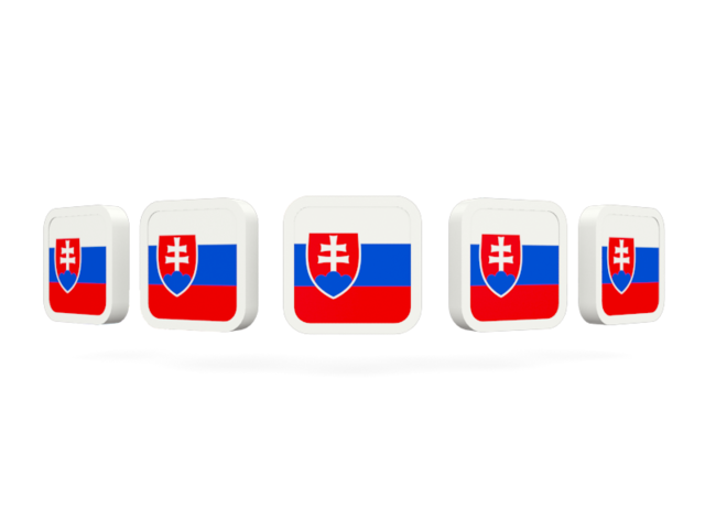 Пять квадратных иконок. Скачать флаг. Словакия