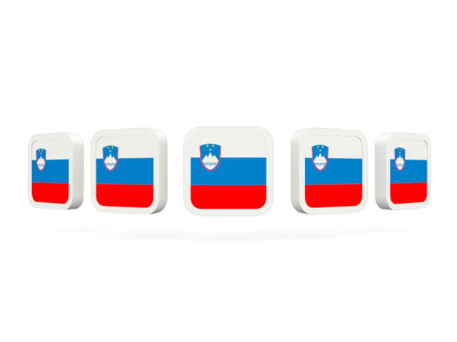 Five square icons. Download flag icon of Slovenia at PNG format