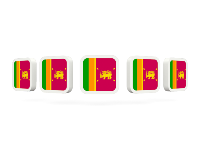 Five square icons. Download flag icon of Sri Lanka at PNG format