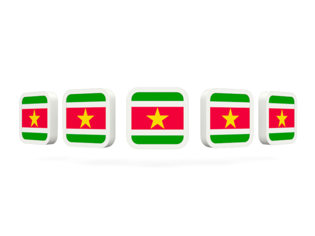 Five square icons. Download flag icon of Suriname at PNG format