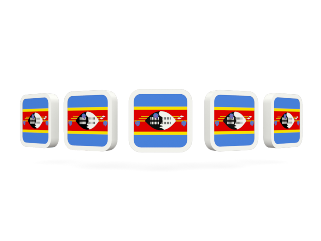 Five square icons. Download flag icon of Swaziland at PNG format