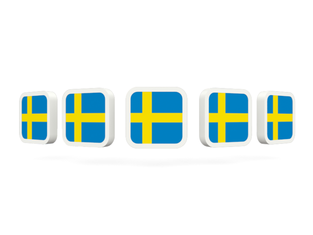 Five square icons. Download flag icon of Sweden at PNG format