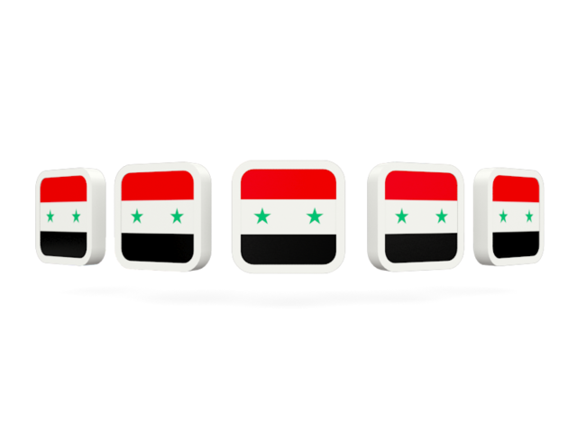 Five square icons. Download flag icon of Syria at PNG format