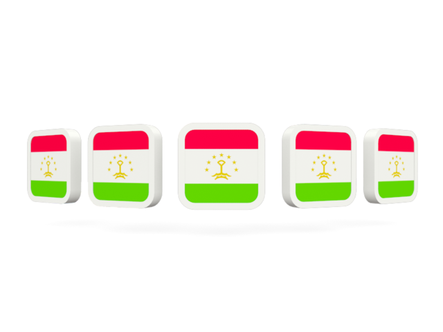 Five square icons. Download flag icon of Tajikistan at PNG format