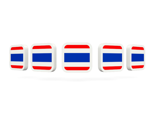 Five square icons. Download flag icon of Thailand at PNG format
