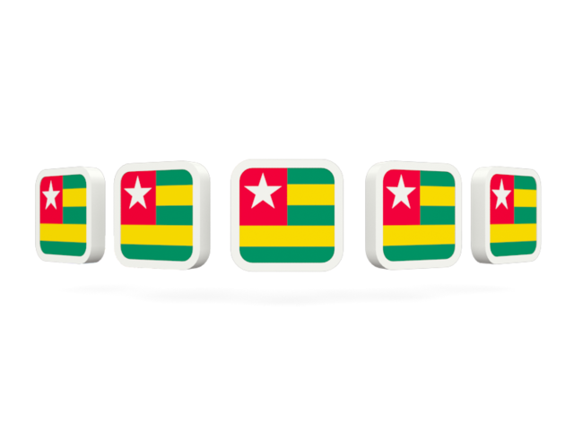 Five square icons. Download flag icon of Togo at PNG format