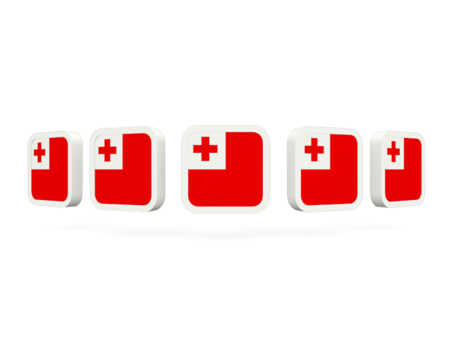 Five square icons. Download flag icon of Tonga at PNG format
