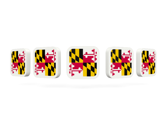 Five square icons. Download flag icon of Maryland