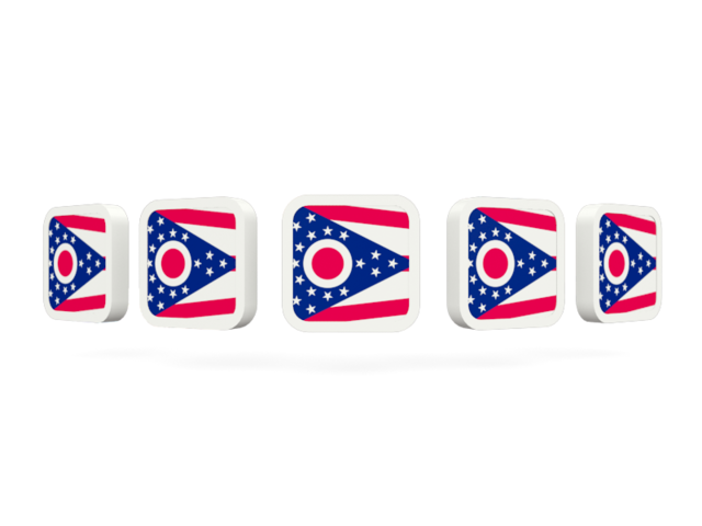 Five square icons. Download flag icon of Ohio