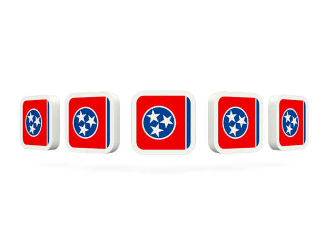 Five square icons. Download flag icon of Tennessee