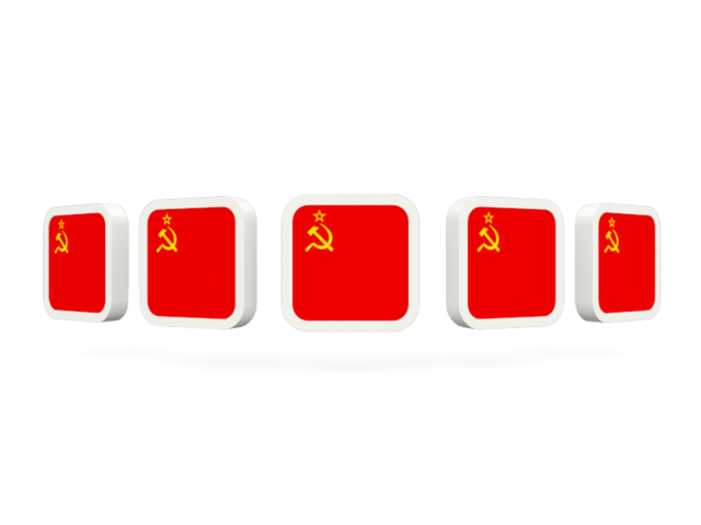 Five square icons. Download flag icon of Soviet Union at PNG format