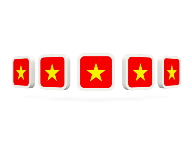 Five square icons. Download flag icon of Vietnam at PNG format