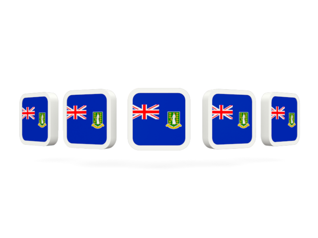Пять квадратных иконок. Скачать флаг. Британские Виргинские острова