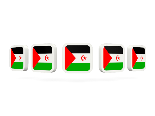 Five square icons. Download flag icon of Western Sahara at PNG format