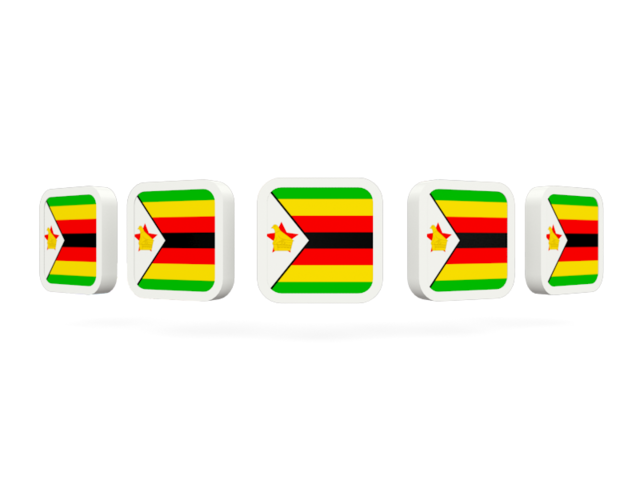 Five square icons. Download flag icon of Zimbabwe at PNG format