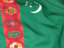 Turkmenistan. Flag background. Download icon.