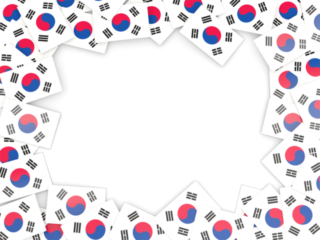 Flag frame. Illustration of flag of South Korea