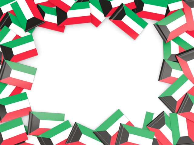 Flag frame. Illustration of flag of Kuwait
