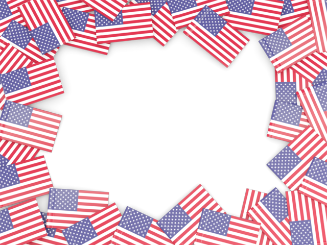 Flag frame. Illustration of flag of United States of America