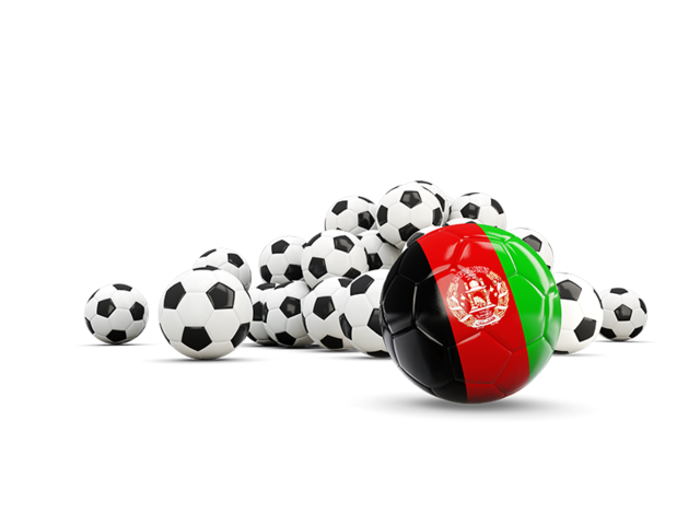 Flag in front of footballs. Download flag icon of Afghanistan at PNG format